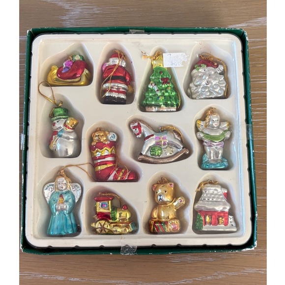 Kurt S. Adler Other - Kurt‎ S Adler Miniature Glass Christmas Ornaments Set of 12 Vintage Style H1256